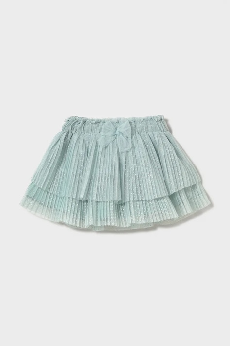 Mayoral spódnica dziecięca kolor turkusowy mini rozkloszowana 1902