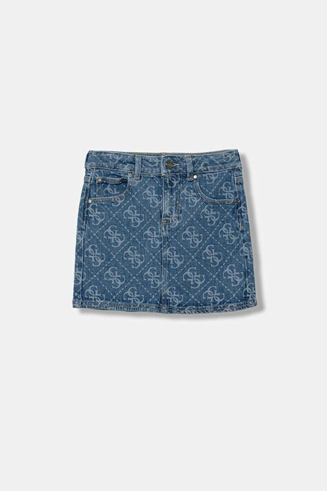 Guess spódnica jeansowa dziecięca kolor niebieski mini prosta J6RD03 D5FM0