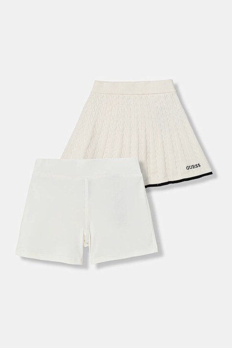 Guess spódnica dziecięca 2-pack kolor beżowy mini rozkloszowana J6RD22 Z4652