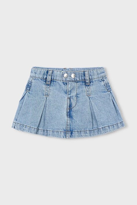 Dievčenská rifľová sukňa Mayoral modrá farba, mini, áčkový strih, 3905