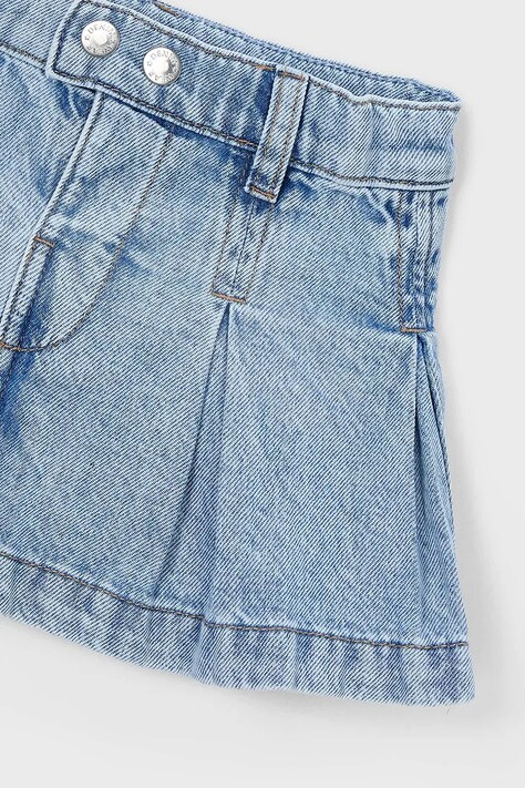 Mayoral spódnica jeansowa dziecięca kolor niebieski mini rozkloszowana 3905