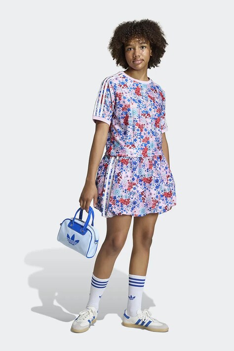 adidas Originals spódnica dziecięca kolor różowy mini rozkloszowana KD1766