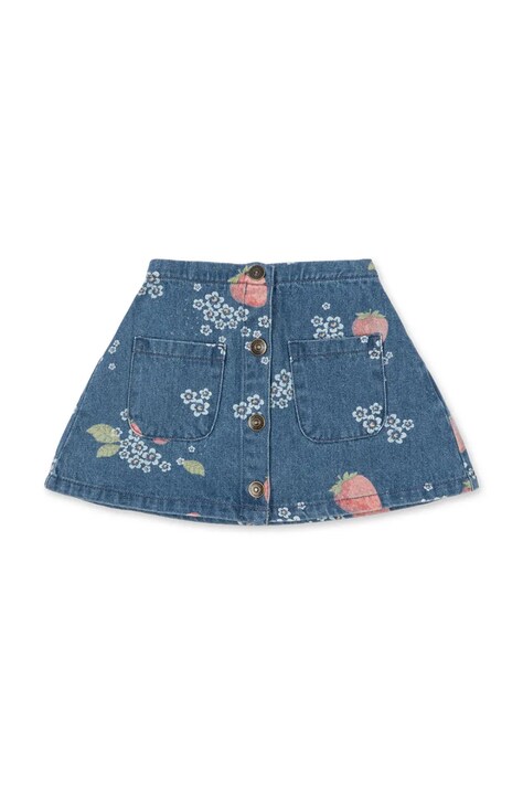 Konges Sløjd spódnica jeansowa dziecięca MAGOT SKIRT GOTS kolor granatowy mini rozkloszowana KS104976