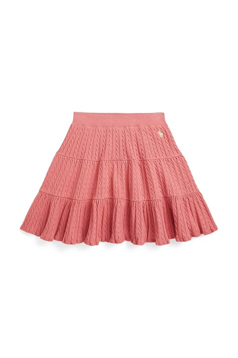 Polo Ralph Lauren spódnica bawełniana dziecięca kolor różowy mini rozkloszowana 313A11251001