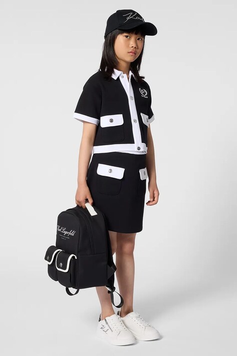 Karl Lagerfeld spódnica dziecięca kolor czarny mini prosta Z31115