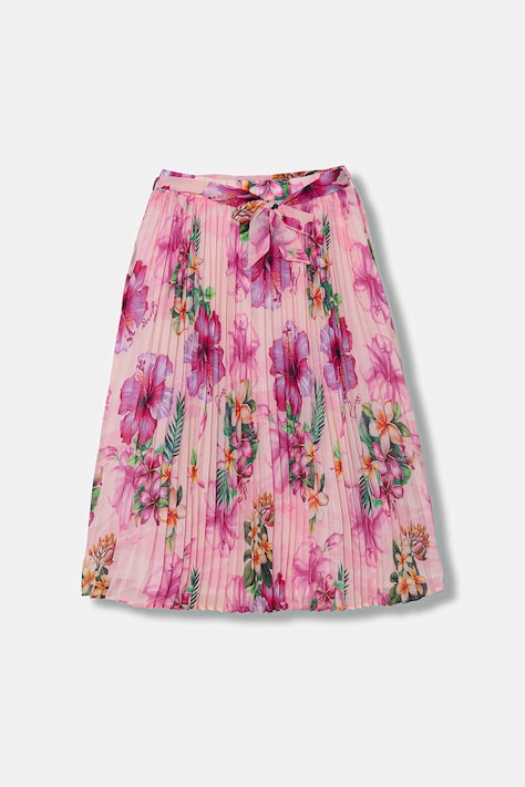 Guess spódnica plisowana różowa w kwiaty J6GD21 WA2T0