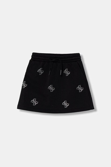 Guess spódnica z bawełną czarna J6GD37 KF712