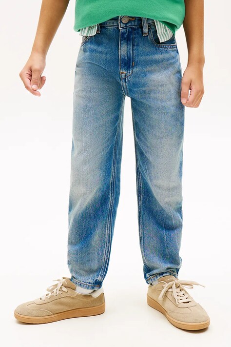 Tommy Hilfiger jeansy straight dziecięce ARCHIVE niebieskie KB0KB10221