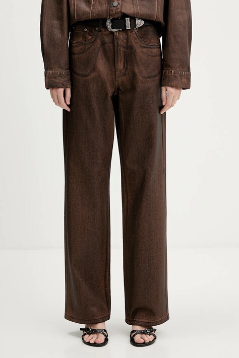 Gestuz jeansy damskie kolor brązowy 10910874