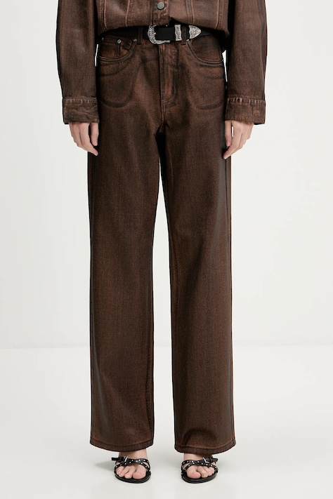 Gestuz jeansy damskie kolor brązowy 10910874