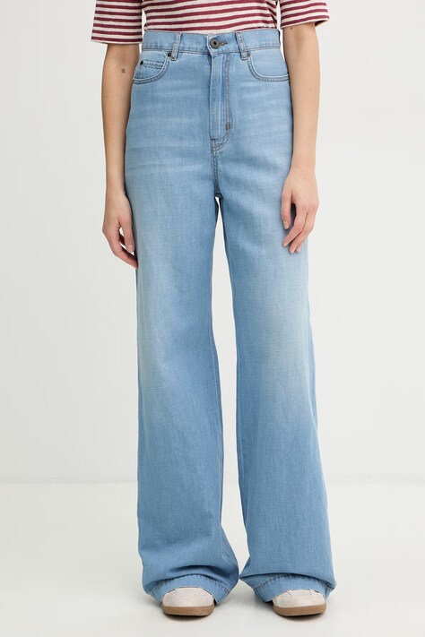 Weekend Max Mara jeansy wide leg damskie LATINO niebieskie 2615181012600