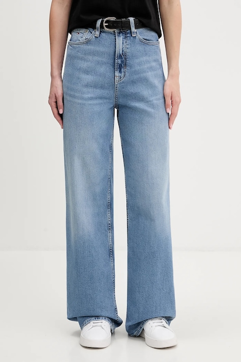 Džíny Tommy Jeans dámské, modrá barva, DW0DW21985