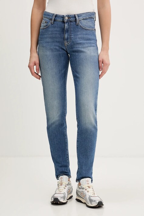 Tommy Jeans jeansy damskie kolor niebieski DW0DW22434