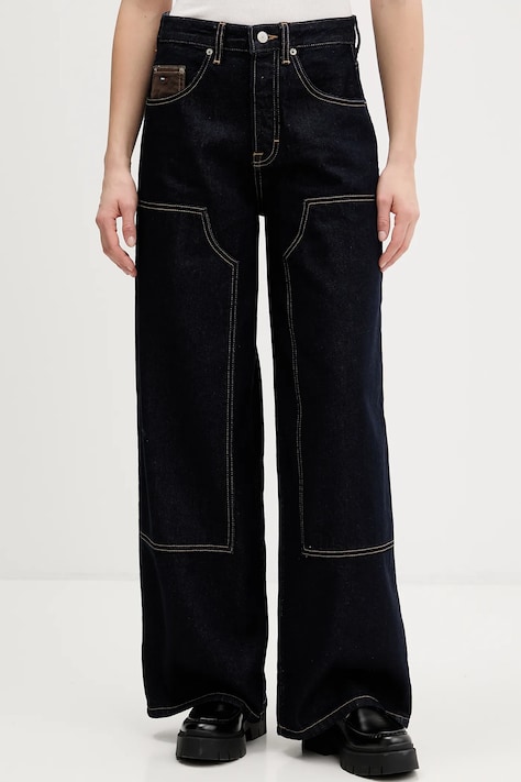 Džíny Tommy Jeans dámské, tmavomodrá barva, DW0DW22550