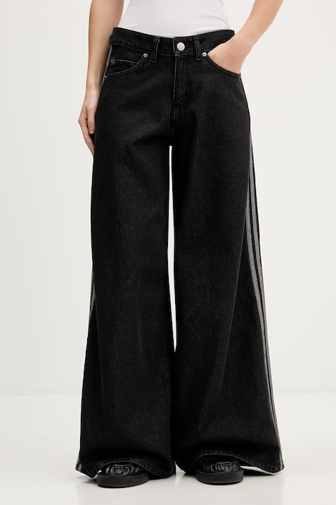 adidas Originals jeansy Firebird damskie kolor czarny KD2905