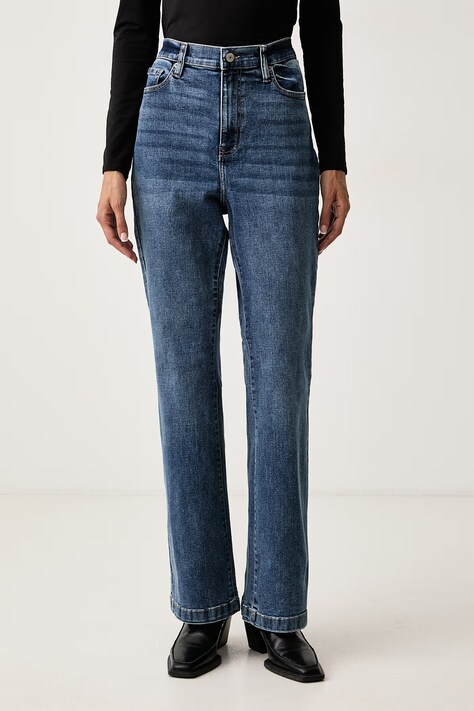 DKNY Jeansy flare damskie niebieskie DJ5M4005