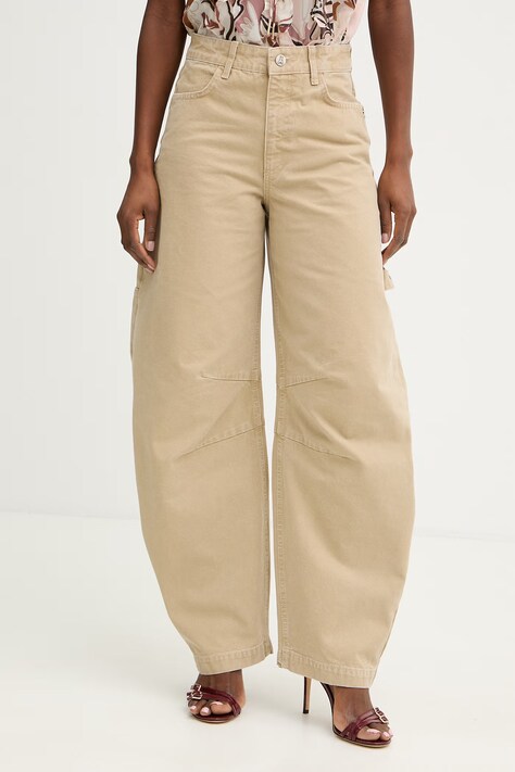 Patrizia Pepe jeansy relaxed fit damskie beżowe 8P0791 D135