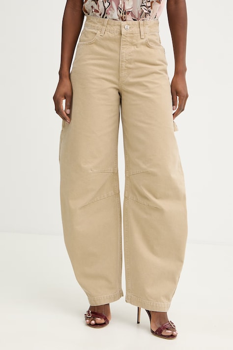 Patrizia Pepe jeansy relaxed fit damskie beżowe 8P0791 D135