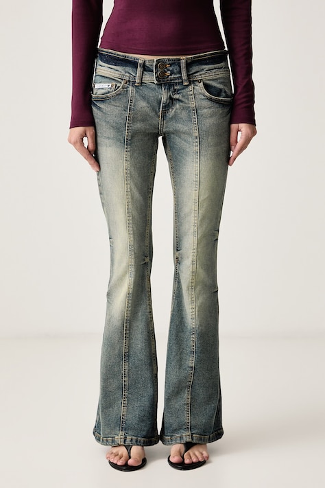 Juicy Couture Blugi flared pentru femei albaștri JCDJE225955