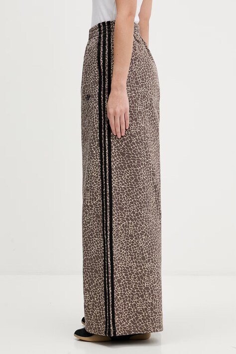 adidas Originals spodnie damskie kolor brązowy szerokie high waist KD8811