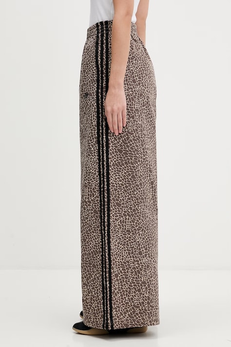 adidas Originals spodnie damskie kolor brązowy szerokie high waist KD8811