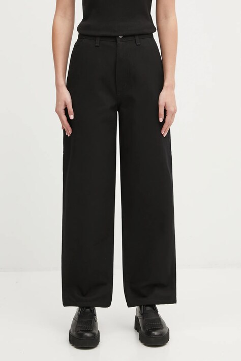 Carhartt WIP pantaloni in cotone W Brandon Single Knee Pant donna colore nero I036322.8901