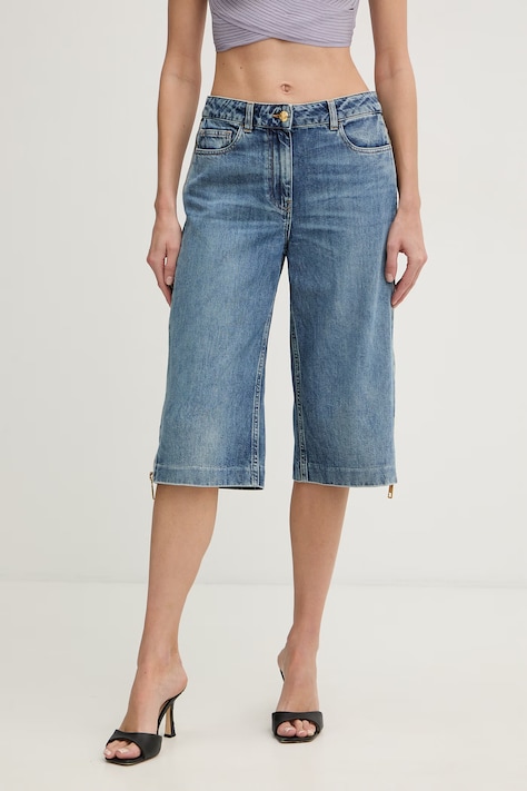 Elisabetta Franchi bermudy damskie jeansowe niebieskie PJ18I61E2