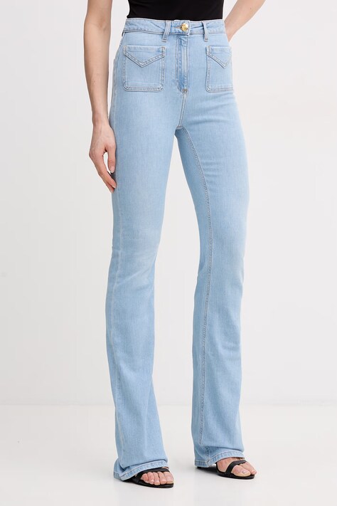 Elisabetta Franchi jeansy flare damskie niebieskie PJ24N61E2