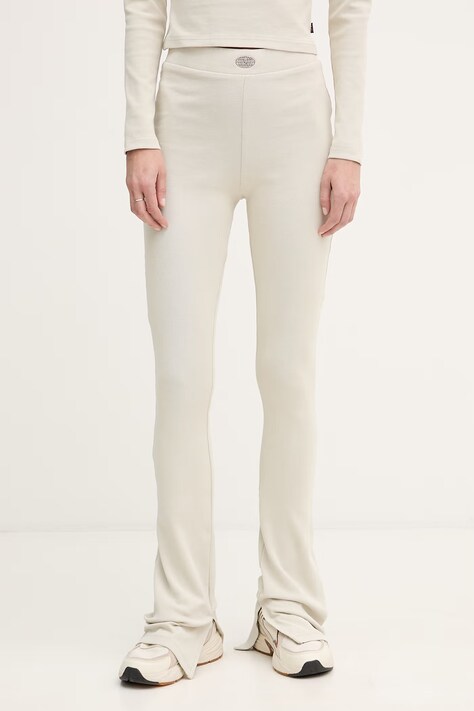 Alpha Industries legginsy damskie bawełniane z elastanem World Flared Pant W beżowe high waist 266020