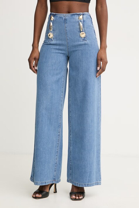 Simona Corsellini jeansy wide leg damskie niebieskie P26CPPAT0201
