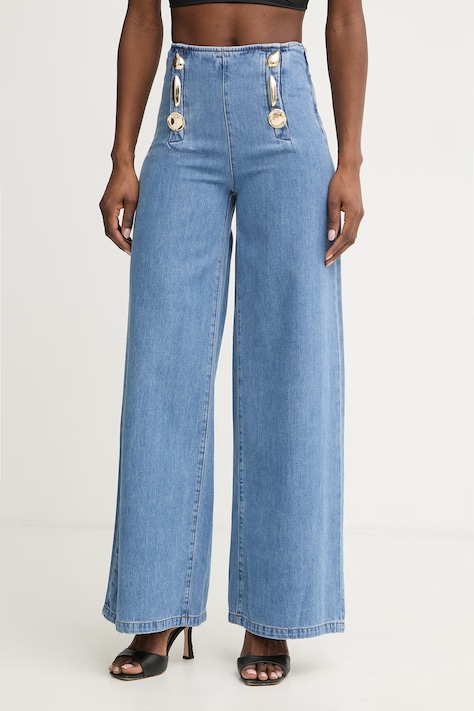 Simona Corsellini дънки wide leg дамски сини P26CPPAT0201