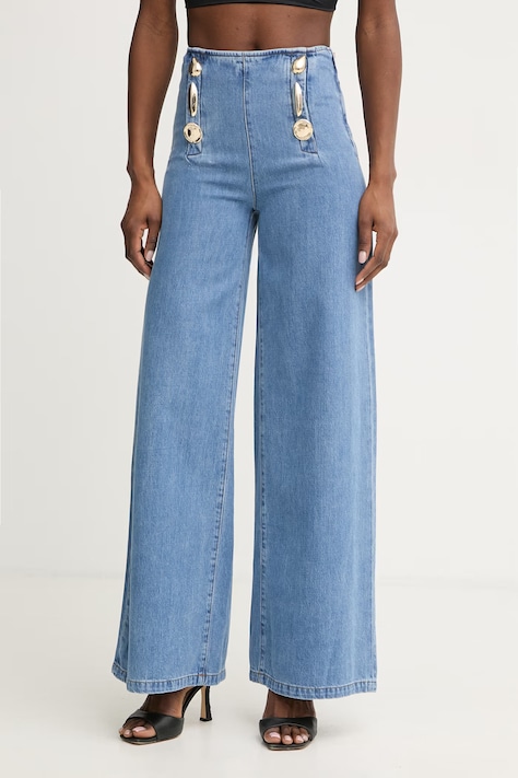 Simona Corsellini blugi wide leg pentru femei albaștri P26CPPAT0201