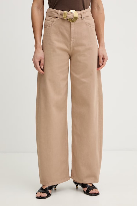 Twinset jeansy damskie kolor beżowy 261TP2161