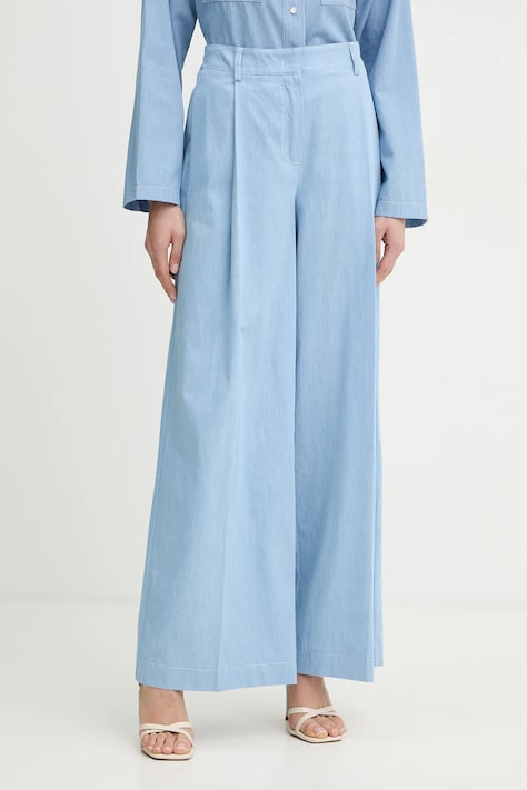 Βαμβακερό παντελόνι Twinset χρώμα: μπλε, 261TF2080