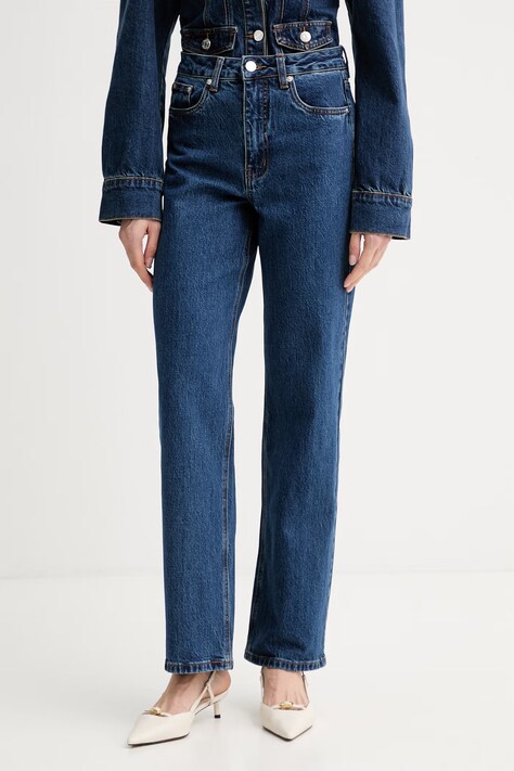 Gestuz jeansy straight damskie niebieskie 10911018