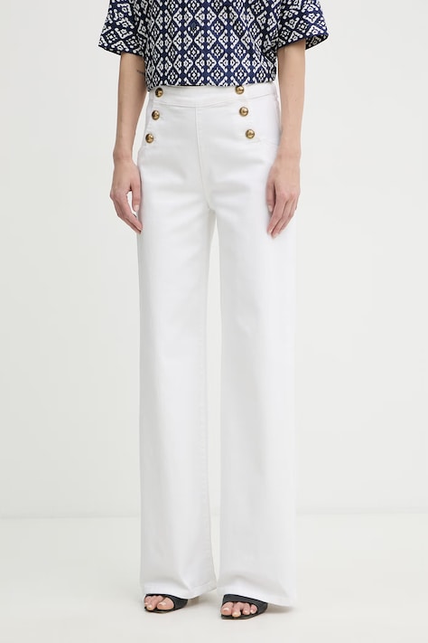 Luisa Spagnoli jeansy wide leg damskie Almanacco białe 542991