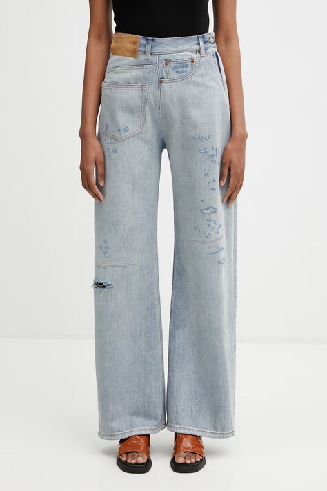 MM6 Maison Margiela Jeansy relaxed fit damskie niebieskie S52LA0243.M30055.962
