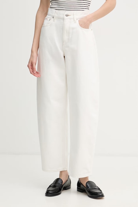 Calvin Klein Jeans jeansy barrel damskie beżowe LV047F463G