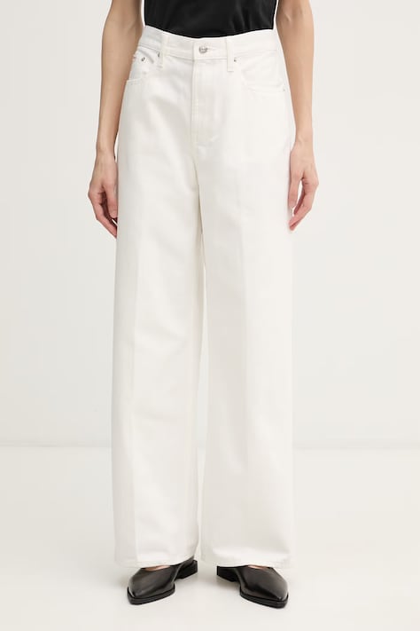 Calvin Klein Jeans jeansy relaxed fit damskie beżowe LV047F742G