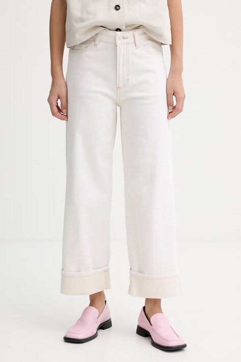 Marc O'Polo jeansy wide leg damskie beżowe 5000009563