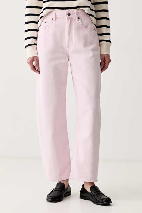 Tommy Hilfiger džíny barrel dámské růžové WW0WW48546