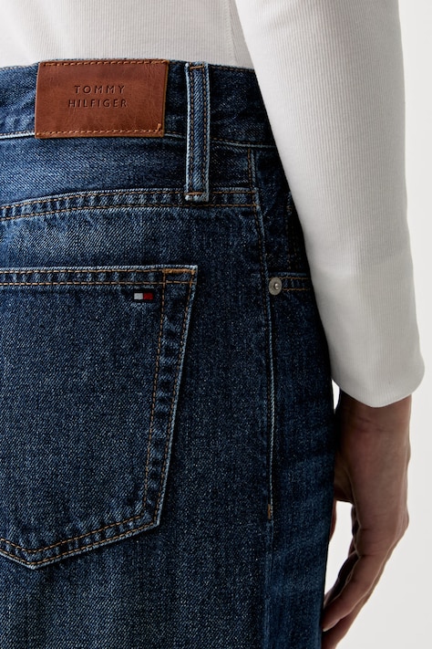 Tommy Hilfiger kavbojke s širokimi hlačnicami ženske mornarsko modre WW0WW48567