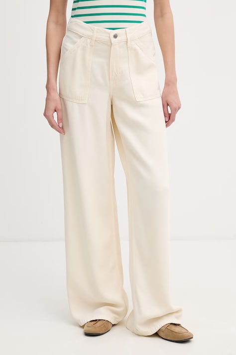 Tommy Hilfiger Τζιν wide leg γυναικεία μπεζ WW0WW49667