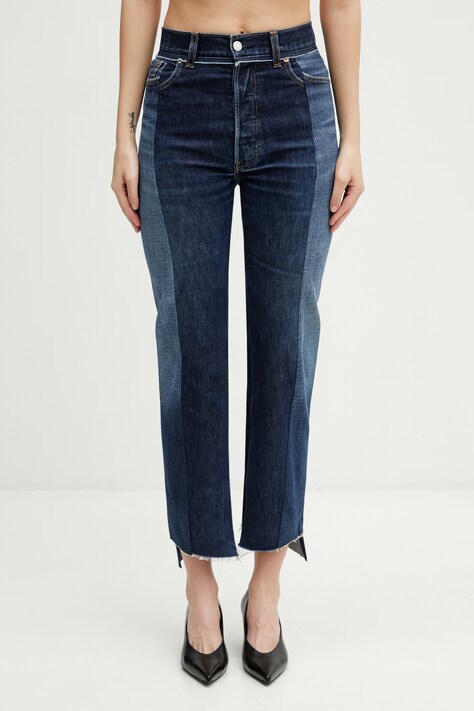 Vetements Iconic Cut-up jeansy straight damskie niebieskie WE76DP343N3
