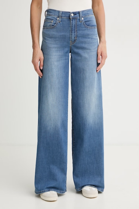 Levi's jeansy 728 HR WIDE LEG damskie kolor niebieski 0039B-0021