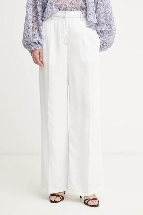 Patrizia Pepe spodnie damskie białe high waist 2P1743 D9A0
