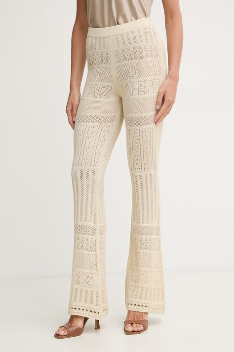 Patrizia Pepe spodnie damskie beżowe high waist 2P1757 K332L