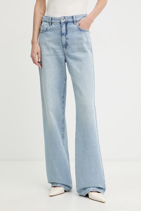 Patrizia Pepe jeansy straight damskie niebieskie 2P1772 D070