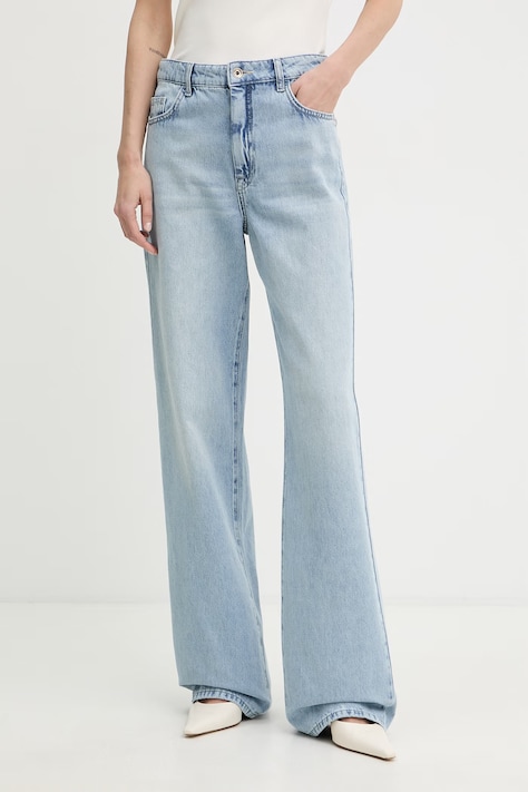 Patrizia Pepe jeansy straight damskie niebieskie 2P1772 D070