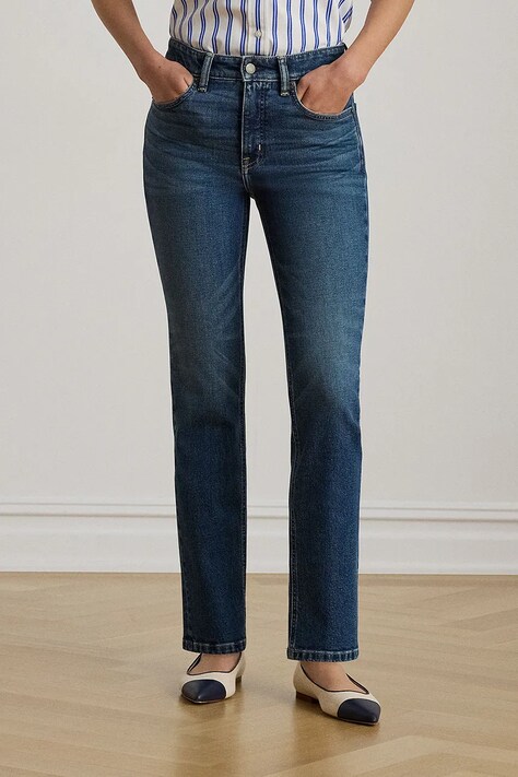 Lauren Ralph Lauren jeansy straight damskie niebieskie 200P09006
